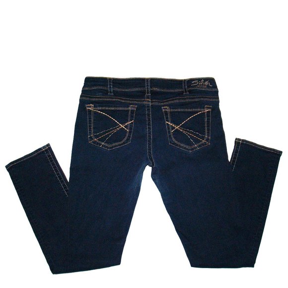 Silver Jeans - AIKO LOW-RISE SKINNY - DARK BLUE DENIM - SST439 - 34X29 - Picture 6 of 11